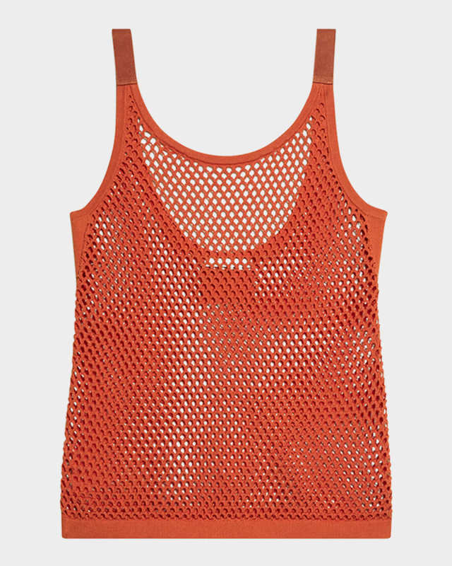 Scoop-Neck Mesh Tank Top